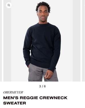 Obermeyer Men's Reggie Navy Crewneck Sweater 100%wool, Sz XL *see flaw